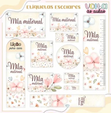 60 Etiquetas Flores Claras