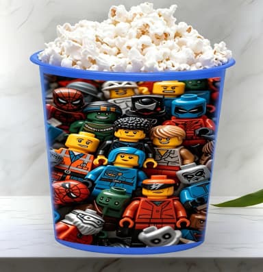 Balde de Pipoca Personalizada para lembrancinhas da Lego