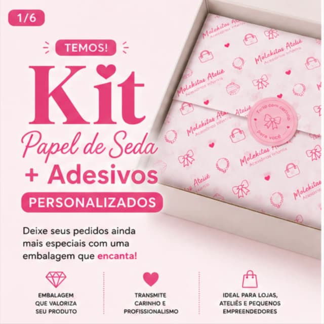Kit 100 Papel Seda Personalizado 25x60 Logo Colorido + Adesivos