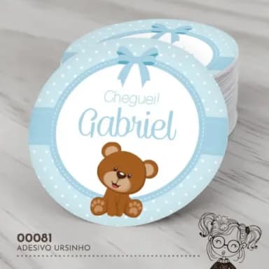 Adesivo Redondo Ursinho - 00081