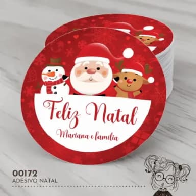 Adesivo Redondo Natal - 00172