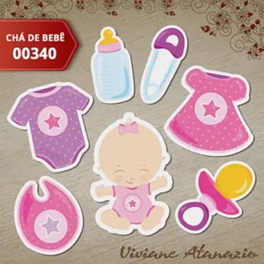 Aplique Chá de Bebê 3cm (kit c/ 50un) - 00340