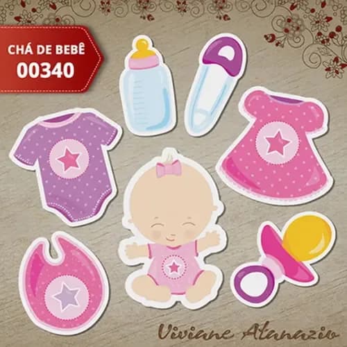 Aplique Chá de Bebê 3cm (kit c/ 50un) - 00340