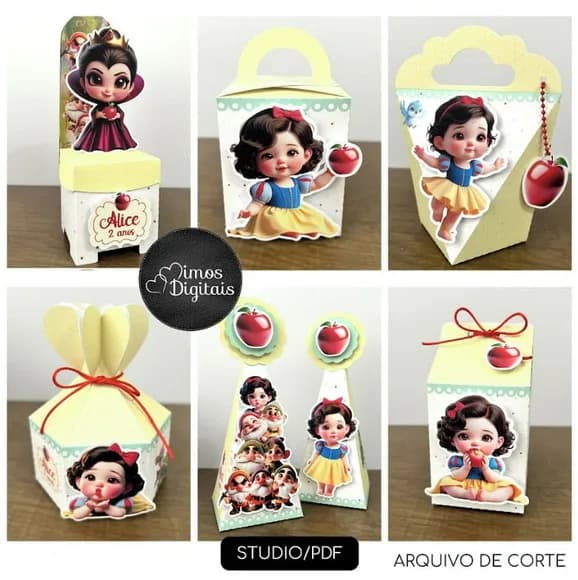Kit 30 Lembrancinhas Branca de Neve