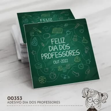 Adesivo Quadrado Dia dos Professores - 00353