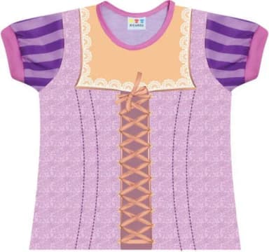 Blusa Adulto Fantasia Princesa Lilás Camiseta Estampa Realista Feminina