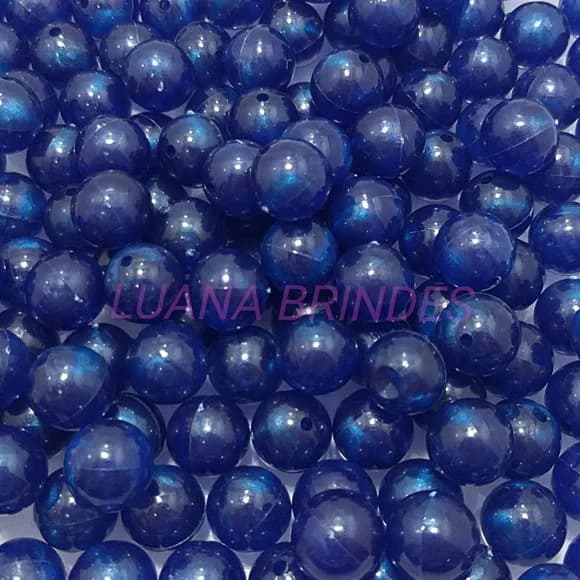 Pérola ABS Irisada Azul Marinho - 12mm - pct c/100 unidades