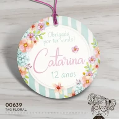 Tag Redonda Floral - 00639