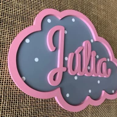 Porta de Maternidade Nuvem com Nome
