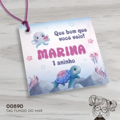 Tag Quadrada Fundo do Mar - 00890