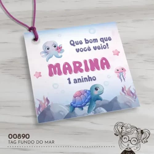 Tag Quadrada Fundo do Mar - 00890