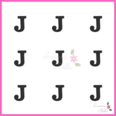 Aplique Letra J de Acrílico Preto - Pct c/ 8 unidades