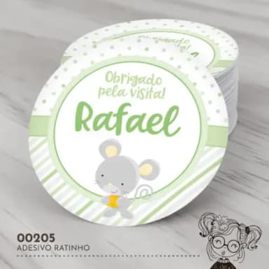 Adesivo Redondo Ratinho - 00205