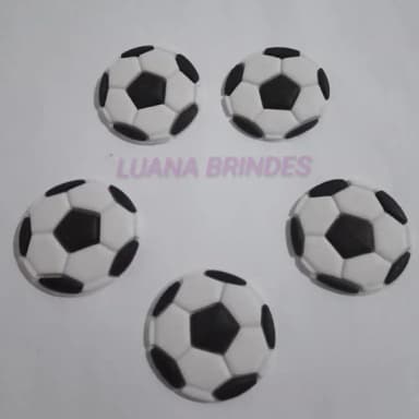 Aplique Emborrachado de Bola de Futebol - Pct C/8 Unidades