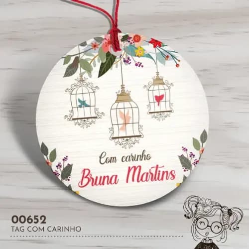 Tag Redonda com Carinho - 00652