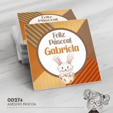 Adesivo Quadrado Páscoa - 00274