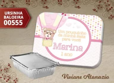 Adesivo Marmitinha Ursinha Baloeira - 00555