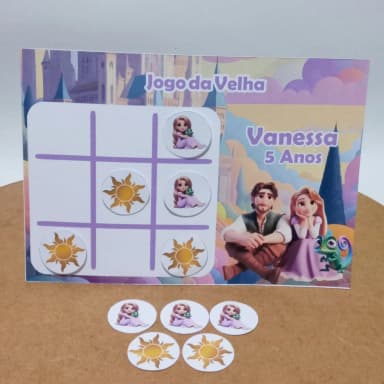 Lembrancinhas Jogo da Velha Personalizado Tema Rapunzel