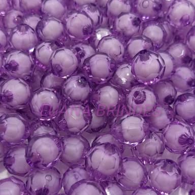 Bolinha Facetada com Miolo Lilás 12mm Pct 50 Unidades