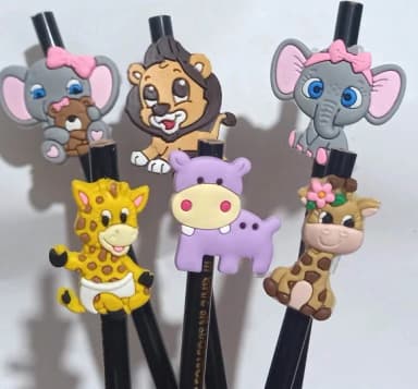 Lápis C/ponteira Safari Baby Variados - 6 Unidades