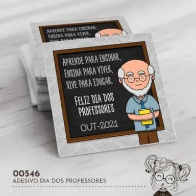 Adesivo Quadrado Dia dos Professores - 00546