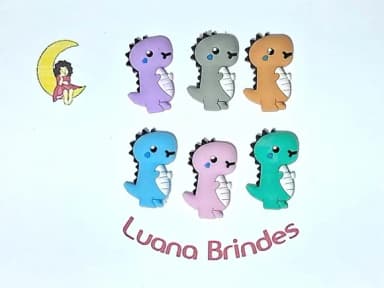 Aplique Dinossauro Emborrachado Pacote C/6 Unidades Colorido