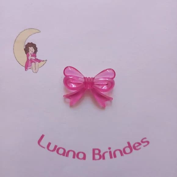 Laço Acrilico Pink 2,5cm Pct 25 Unidades