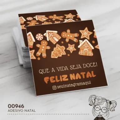 Adesivo Quadrado Natal - 00946