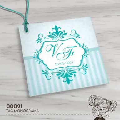 Tag Quadrada Monograma - 00021