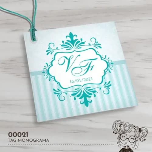 Tag Quadrada Monograma - 00021