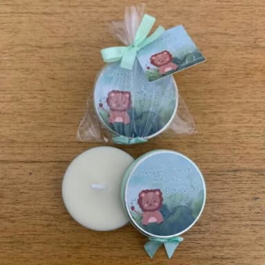 Lembrança Maternidade Vela Aromática Leãozinho Boho
