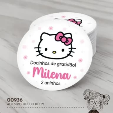 Adesivo Redondo Hello Kitty - 00936