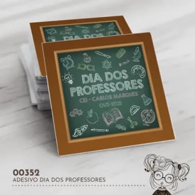 Adesivo Quadrado Dia dos Professores - 00352