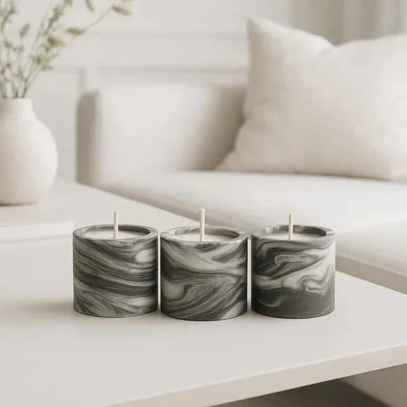 Velas em Container de Cimento