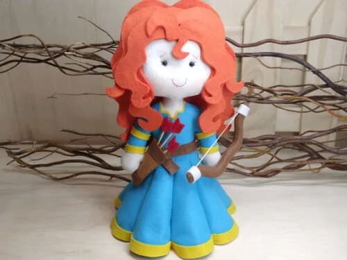 Princesa Valente em feltro - Merida