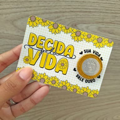 Card com Moeda de Chocolate Setembro Amarelo