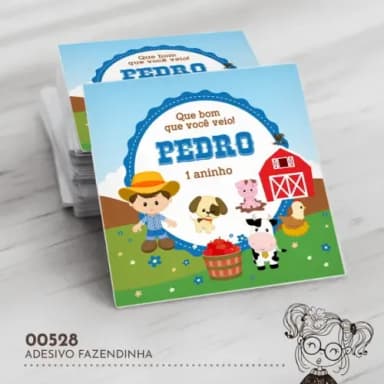 Adesivo Quadrado Fazendinha - 00528