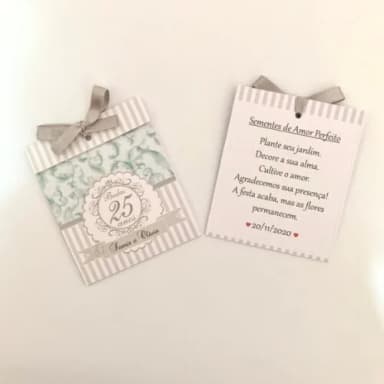 Lembrança Sementinha Amor Perfeito Bodas Prata