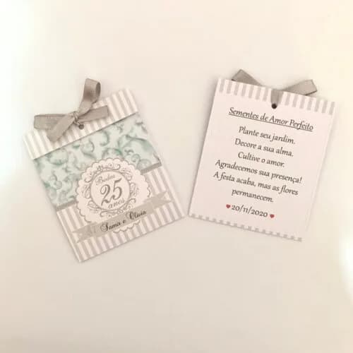Lembrança Sementinha Amor Perfeito Bodas Prata