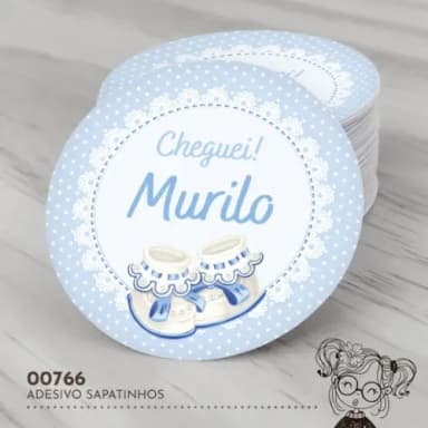 Adesivo Redondo Sapatinhos - 00766