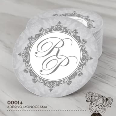 Adesivo Redondo Monograma - 00014