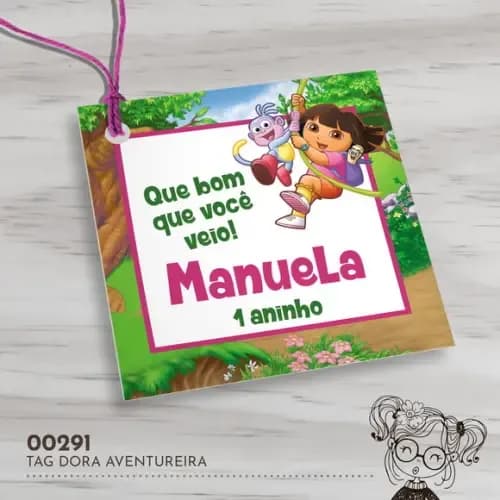 Tag Quadrada Dora Aventureira - 00291