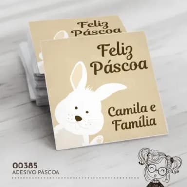Adesivo Quadrado Páscoa - 00385