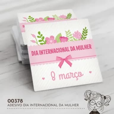 Adesivo Quadrado Dia Internacional Mulher - 00378