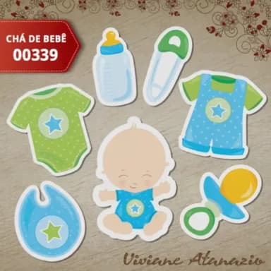 Aplique Chá de Bebê 3cm (kit c/ 50un) - 00339