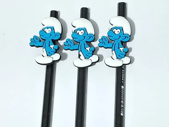 Lápis C/ponteira Smurf Emborrachado Pacote com 6 Unidades