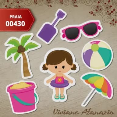 Aplique Praia 3cm (kit c/ 50un) - 00430