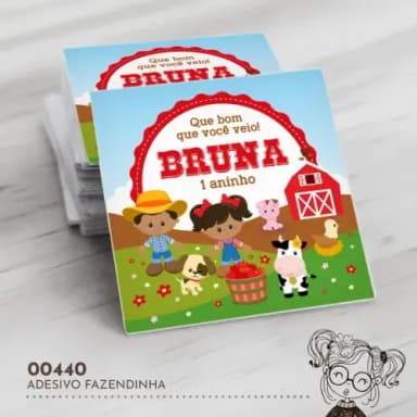 Adesivo Quadrado Fazendinha - 00440