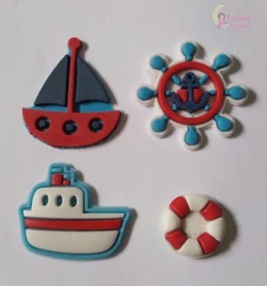 Apliques Mar Variados de borracha - pct c/12 unidades