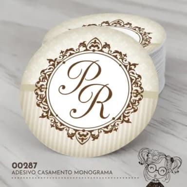 Adesivo Redondo Monograma - 00287